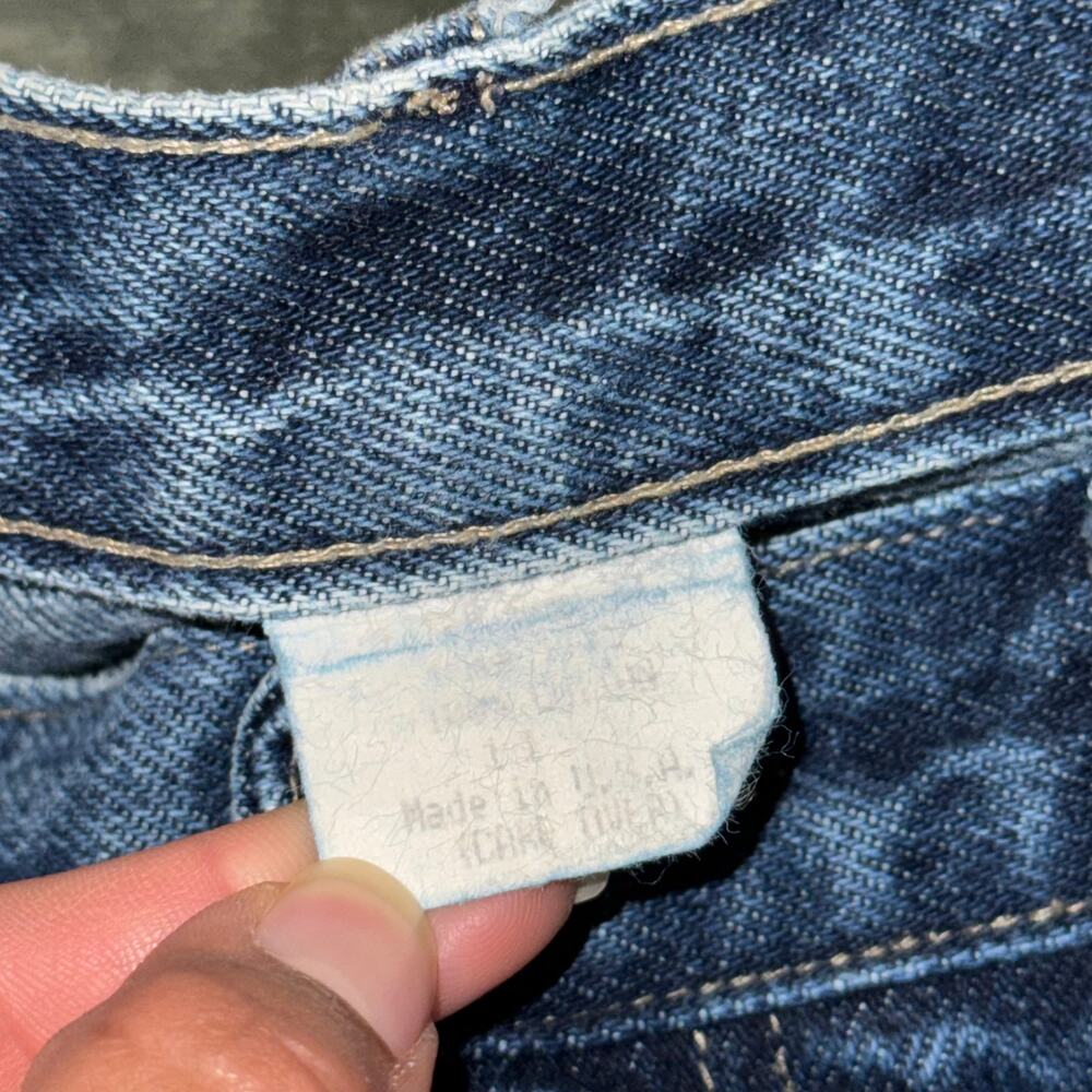 VTG Y2K Trust Me Jeans Butterfly Embroidery Sides Dark Denim Junior's Size 11 - Picture 5 of 10